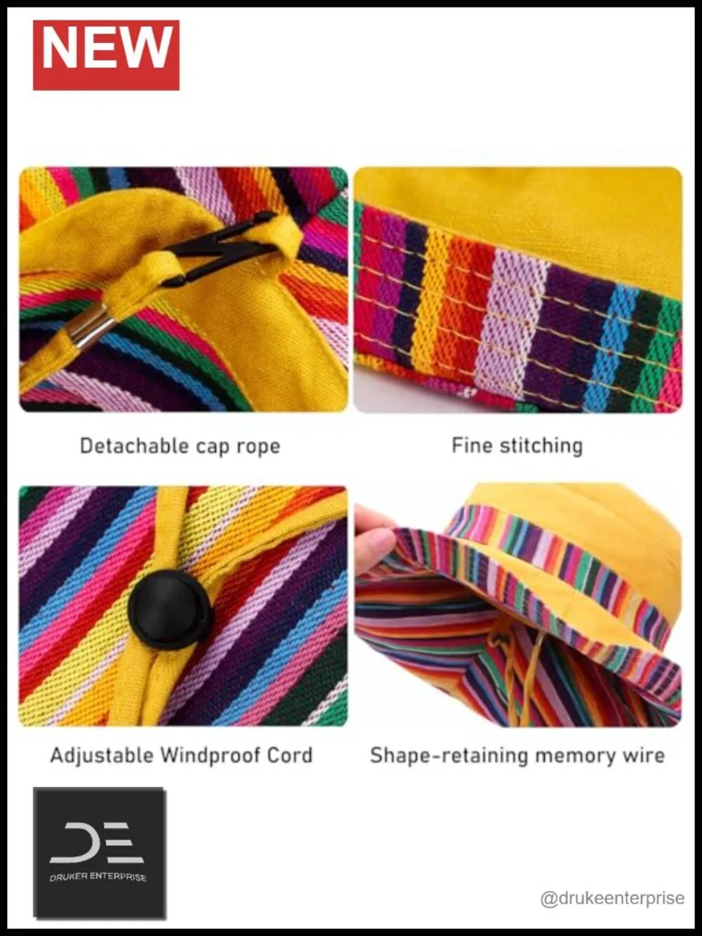 Wide Brim Sun Hat UPF 50+ Reversible Beach Hat Metal Wired Edge Gardening